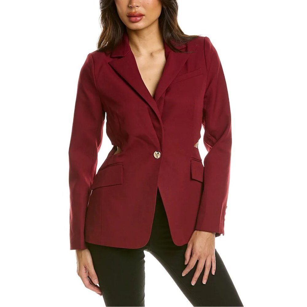 NWT New $288 Walter Baker Felicia Merlot Cut Out Blazer Size S